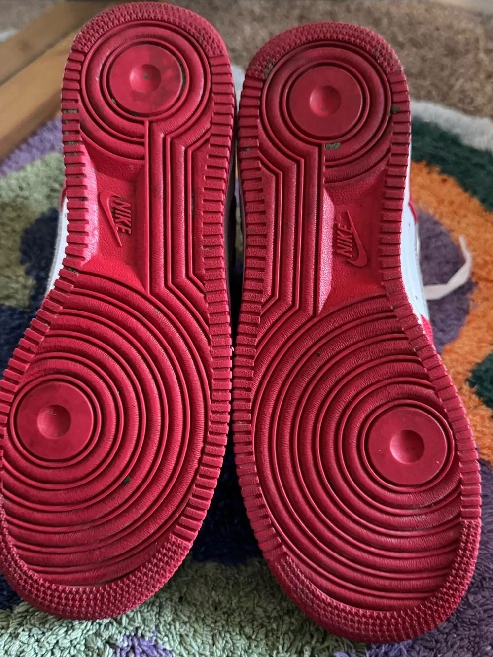 Women Nike Air Force 1 High Nike iD Custom Red White Streetwear Rare Size 8.5